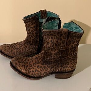 Corral Animal Print Boots with Turquoise Lining